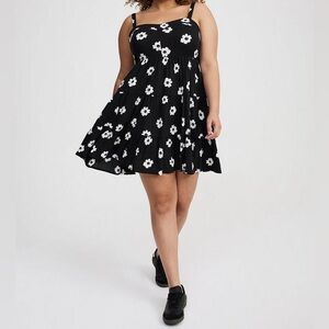 Torrid Black&White Floral Mini Dress